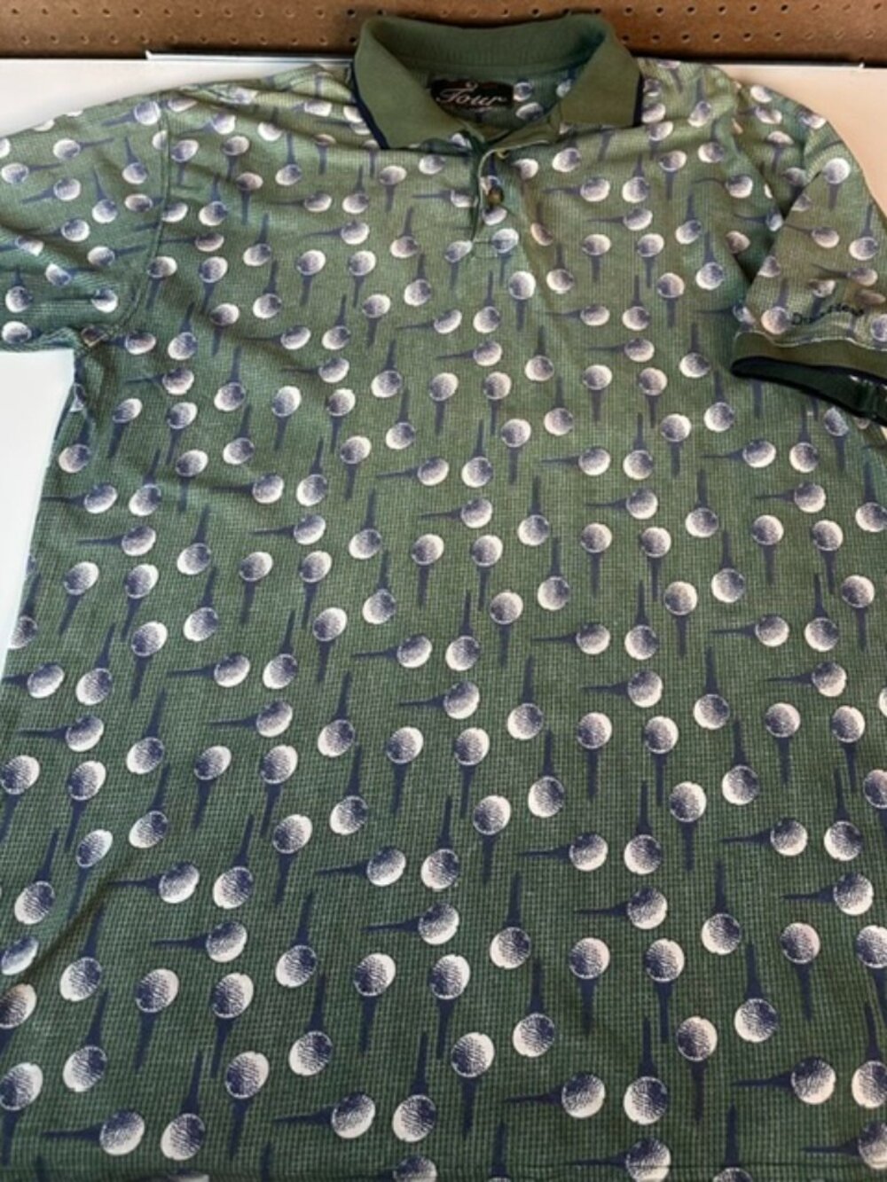 VTG 90’s Duck Head Tour Polo Golf Ball & Tee's Print Men’s Xtra Large